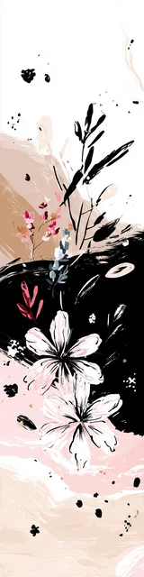 Free flower bookmark featuring minimalist splash-style floral art